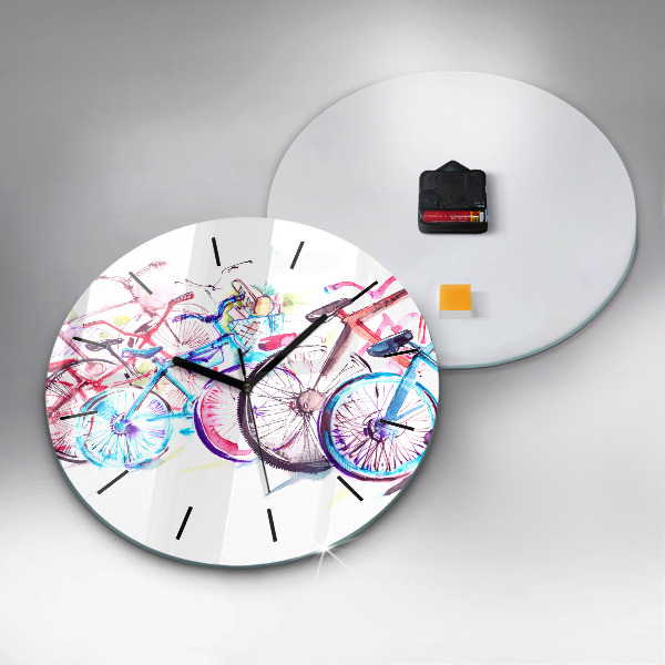 Horloge ronde Vélos de ville colorés