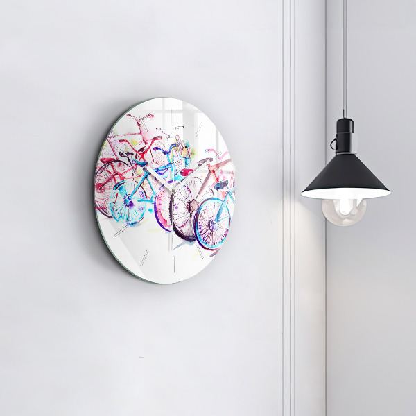 Horloge ronde Vélos de ville colorés