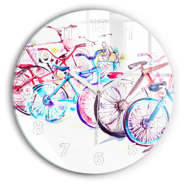Horloge ronde Vélos de ville colorés