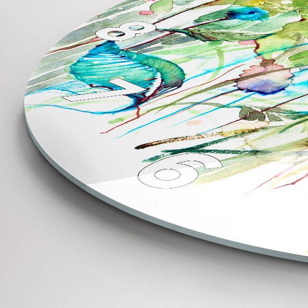 Horloge ronde Fleurs dans le pré