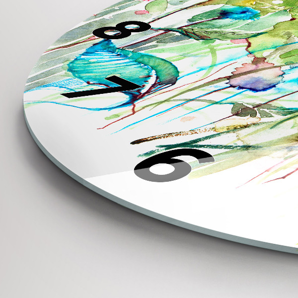 Horloge ronde Fleurs dans le pré