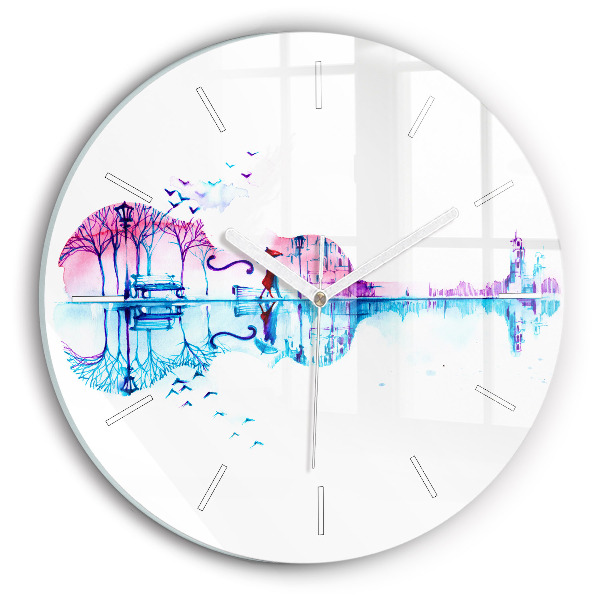 Horloge ronde Lac du parc Cello