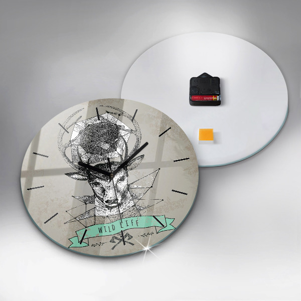 Horloge ronde Tête de cerf