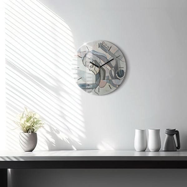 Horloge ronde Peinture abstraite