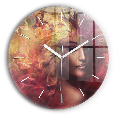 Horloge ronde 'Portrait d''une femme'