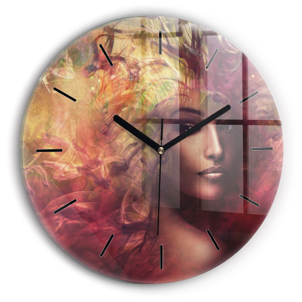 Horloge ronde 'Portrait d''une femme'