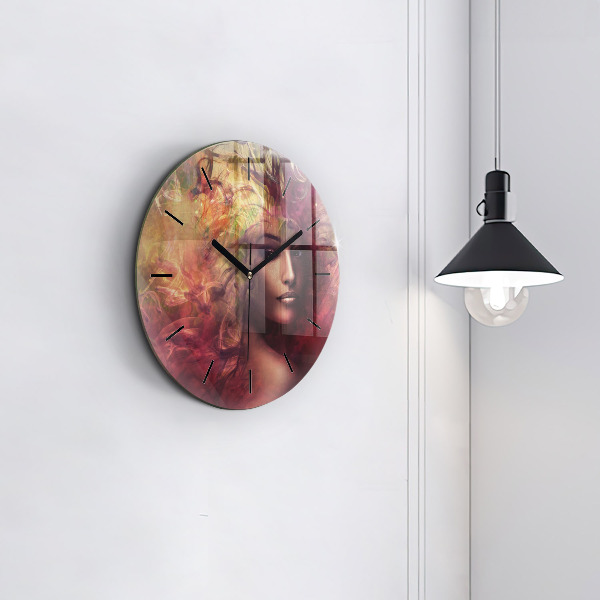 Horloge ronde 'Portrait d''une femme'