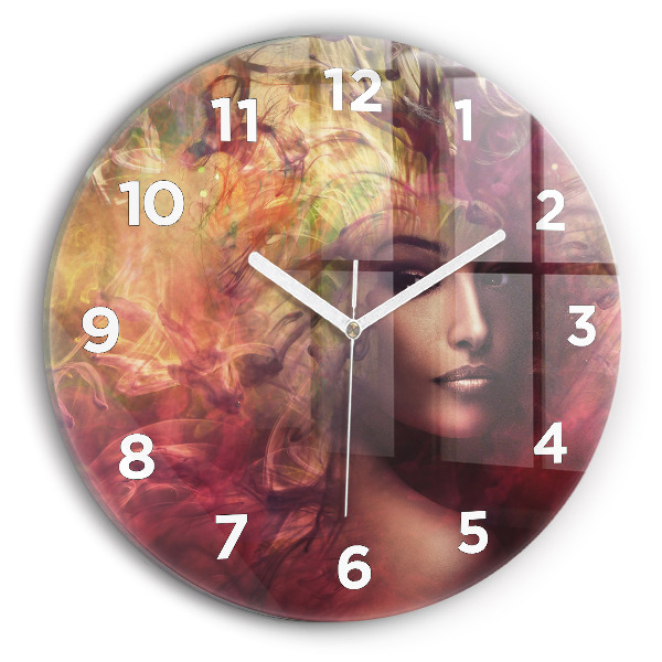 Horloge ronde 'Portrait d''une femme'