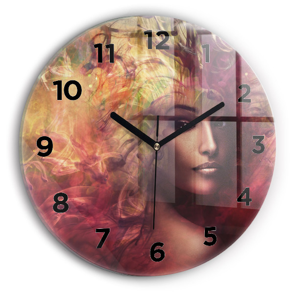Horloge ronde 'Portrait d''une femme'