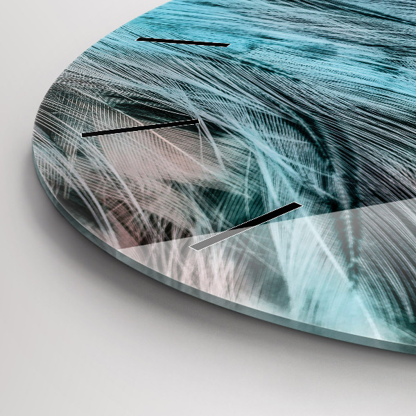 Horloge ronde plumes colorées