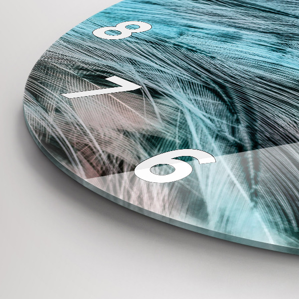 Horloge ronde plumes colorées