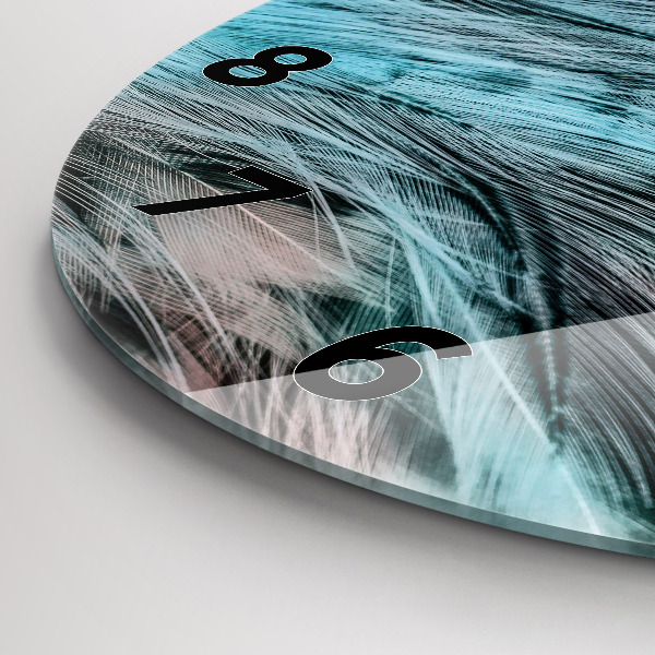 Horloge ronde plumes colorées