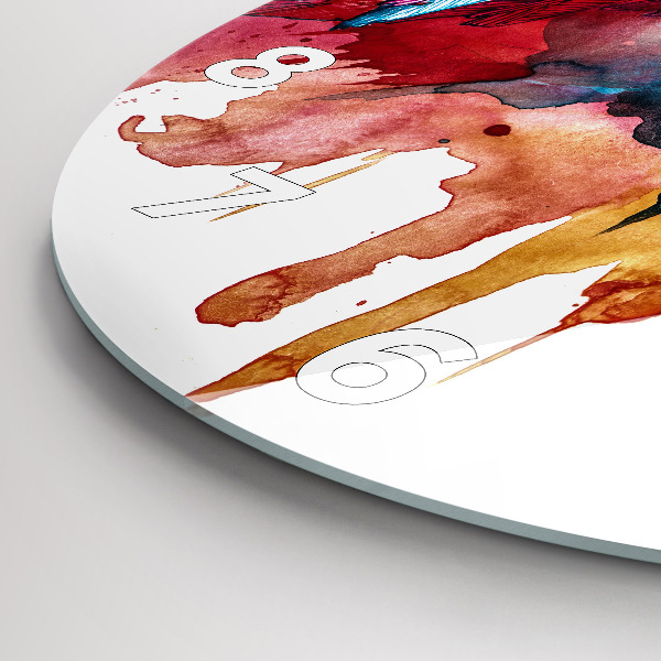 Horloge ronde Perroquet rouge coloré