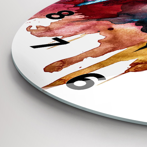 Horloge ronde Perroquet rouge coloré