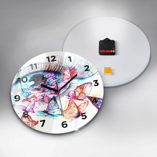 Horloge ronde Œil de papillon coloré