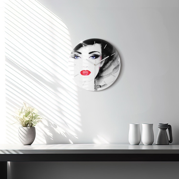 Horloge ronde 'Portrait d''une femme'