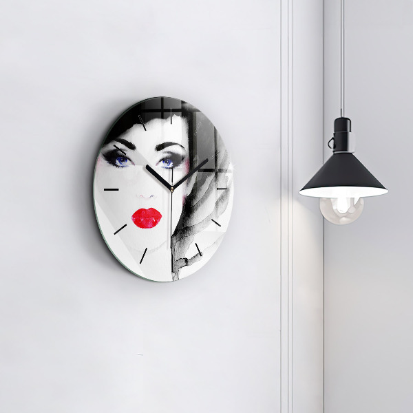 Horloge ronde 'Portrait d''une femme'