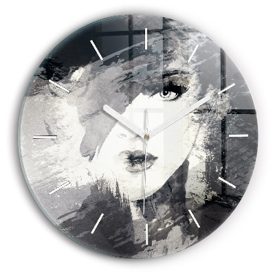 Horloge ronde Femme - aquarelles