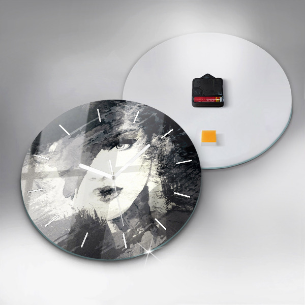 Horloge ronde Femme - aquarelles