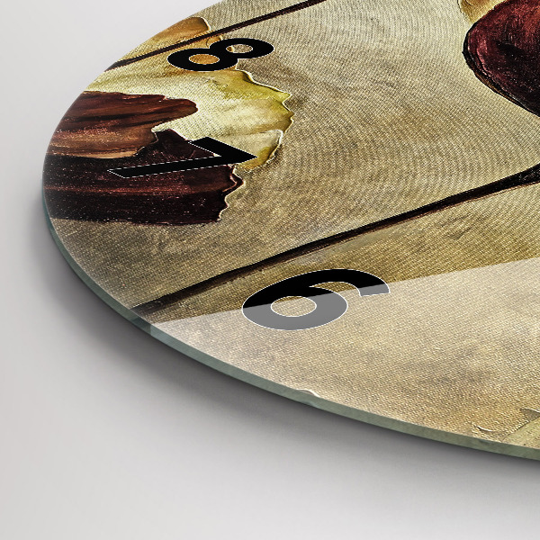 Horloge ronde Coquelicots peints