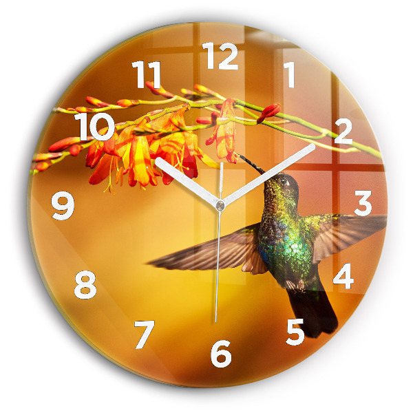 Horloge ronde oiseau colibri