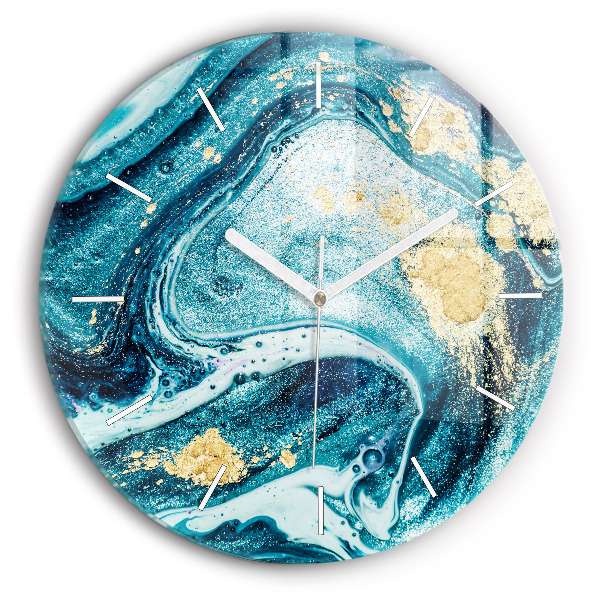 Horloge ronde Marbre abstrait