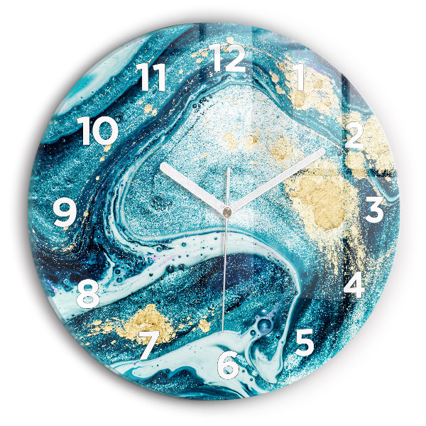 Horloge ronde Marbre abstrait