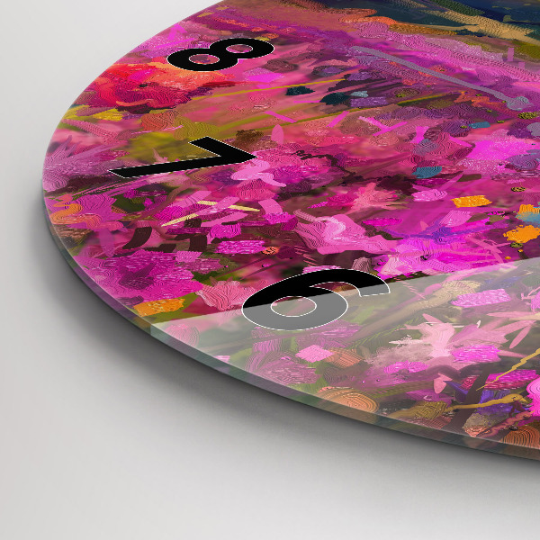 Horloge ronde Paysage de nature et de fleurs