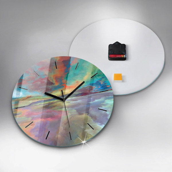 Horloge ronde Paysage abstrait