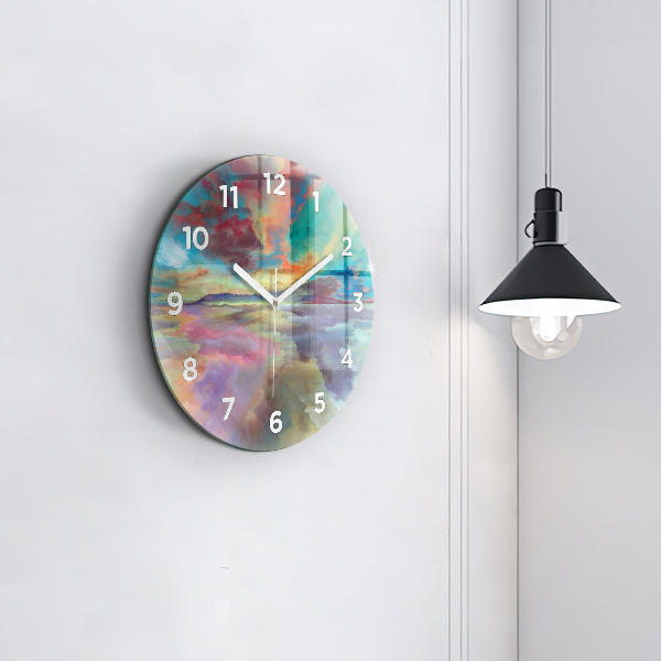 Horloge ronde Paysage abstrait