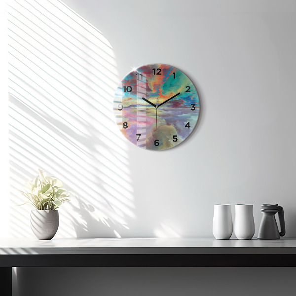 Horloge ronde Paysage abstrait