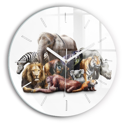 Horloge ronde Animaux sauvages