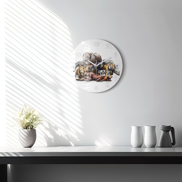 Horloge ronde Animaux sauvages