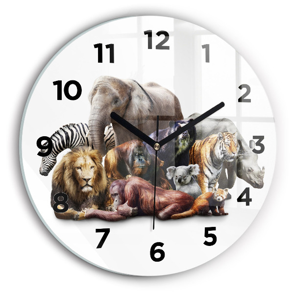 Horloge ronde Animaux sauvages