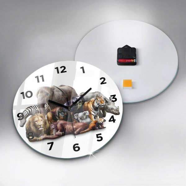 Horloge ronde Animaux sauvages