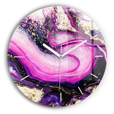 Horloge ronde Marbre abstrait