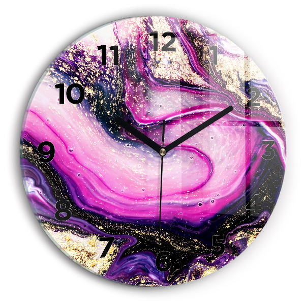Horloge ronde Marbre abstrait
