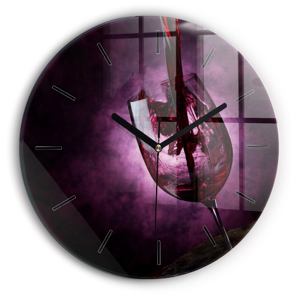 Horloge ronde Verre à vin