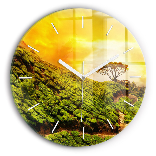 Horloge ronde Colline du thé
