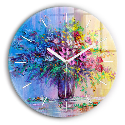 Horloge ronde Fleurs dans un vase