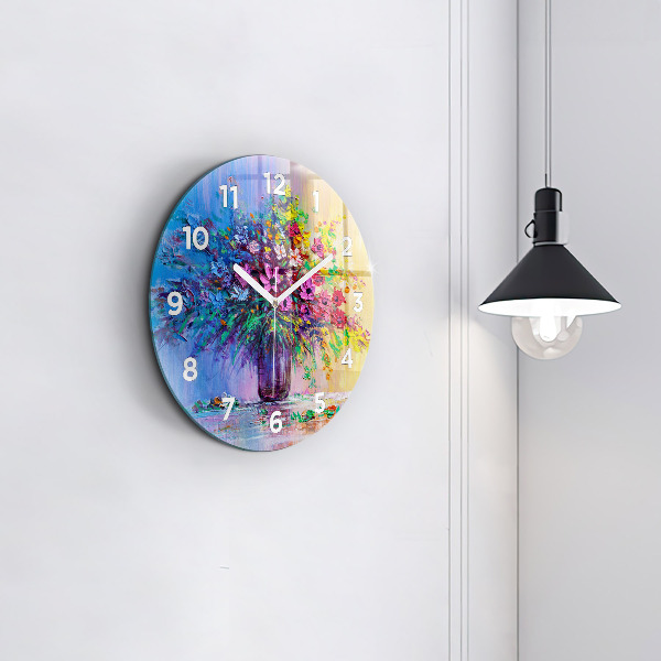 Horloge ronde Fleurs dans un vase