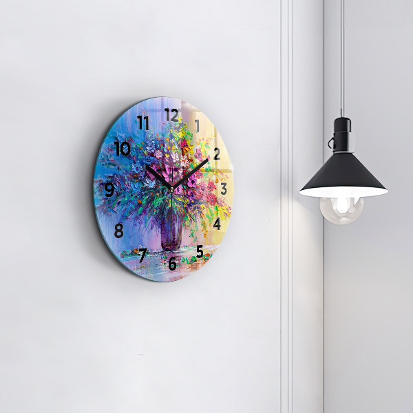Horloge ronde Fleurs dans un vase