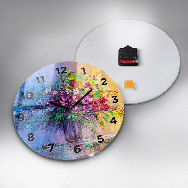 Horloge ronde Fleurs dans un vase