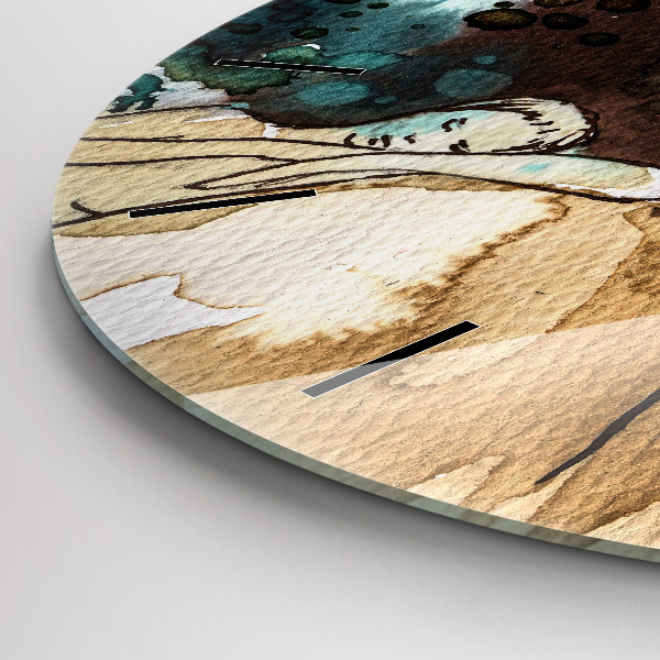 Horloge ronde Femme abstraite