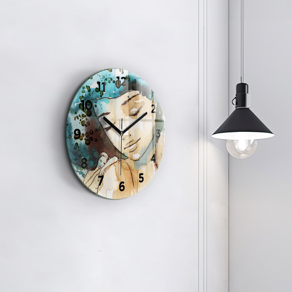 Horloge ronde Femme abstraite