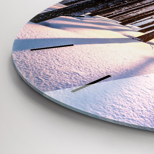 Horloge ronde Forêt du coucher du soleil