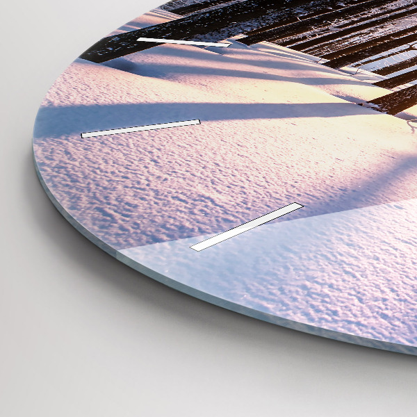 Horloge ronde Forêt du coucher du soleil