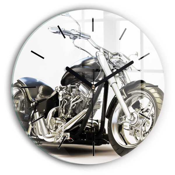 Horloge ronde Moto noire