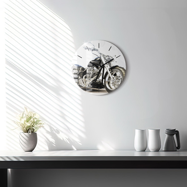 Horloge ronde Moto noire