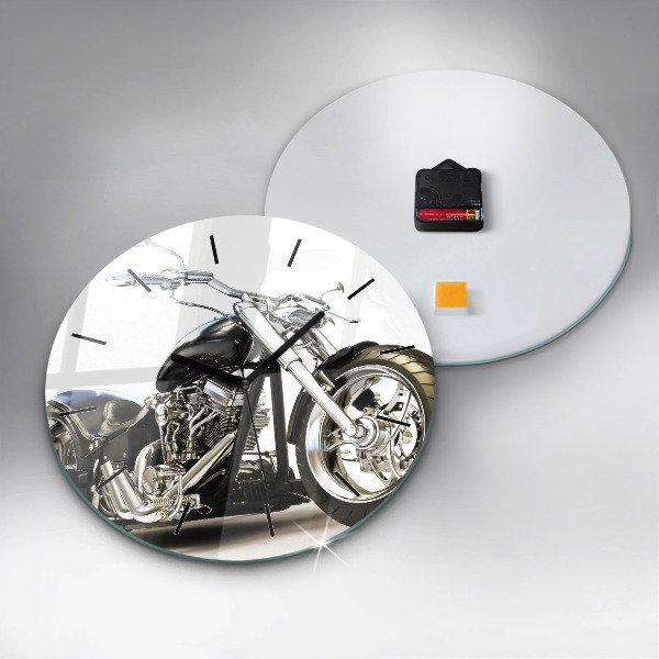 Horloge ronde Moto noire